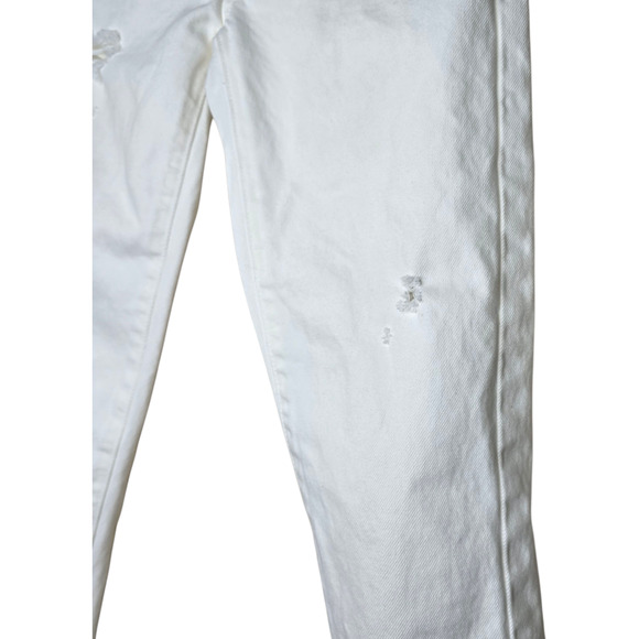 Moussy‎ Vintage Kelley Mid Rise Tapered Ankle Jeans White Distressed Size 26 - Picture 10 of 16